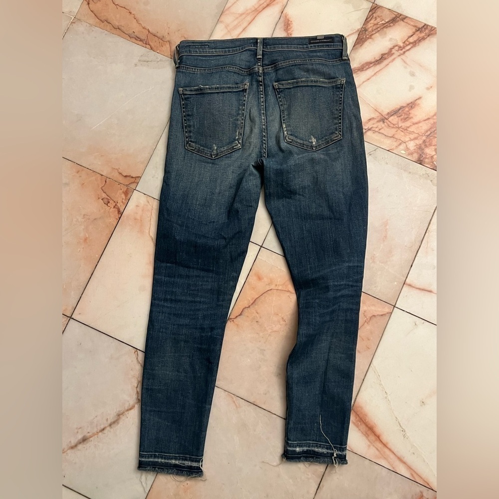 Citizens of Humanity Women's Rocket Crop High Rise Skinny Jeans Size 29 Dstrssd - Picture 3 of 7